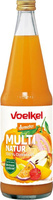 KI generiert: Das Bild zeigt eine Voelkel Demeter Multi Natur Saftflasche, 100% Direktsaft.