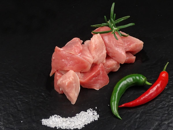 Produktfoto zu Schweinegulasch, geschnitten ca.300g