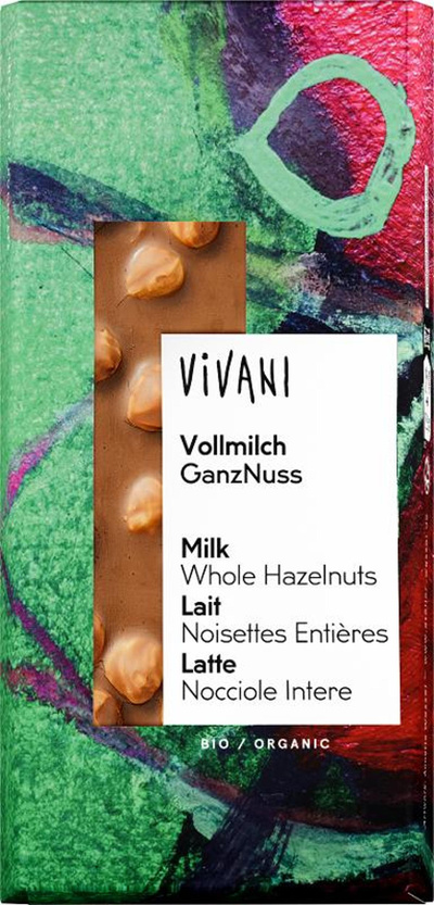 Produktfoto zu Vivani Vollmilch ganze Nuss 100 g