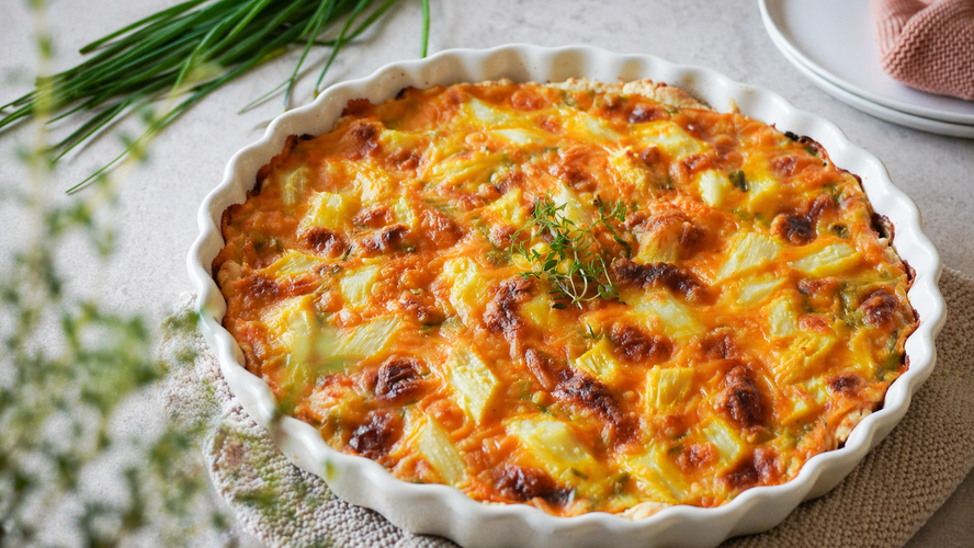 Rezeptbild für Spargel-Süßkartoffel-Quiche