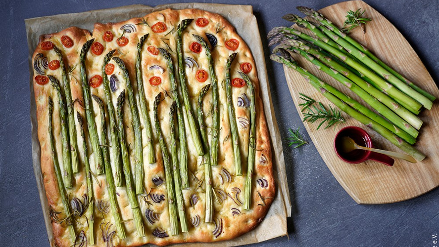 Rezeptbild für Spargel Focaccia