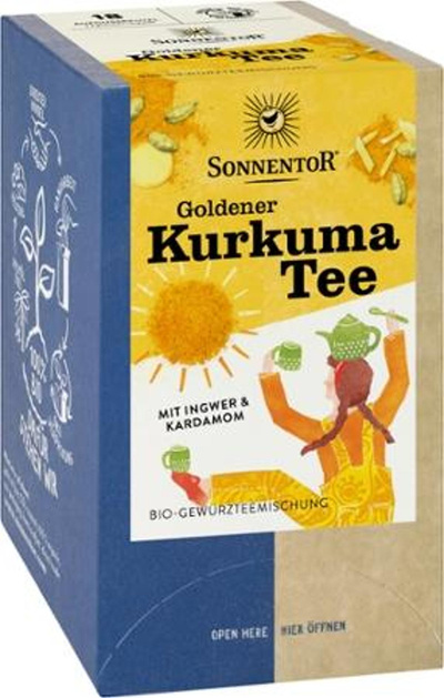 Produktfoto zu Goldener Kurkuma Tee 18 Teebeutel