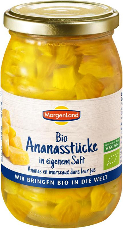 Produktfoto zu Ananasstücke im Glas 350 g