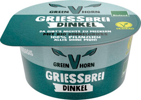 product photo for Greenhorn veganer Grießbrei Dinkel 150g