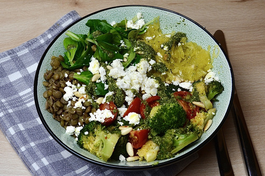 Rezeptbild für Bowl mit Spaghetti-Kürbis