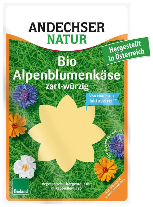 Produktfoto zu Alpenblumenkäse in Scheiben125g
