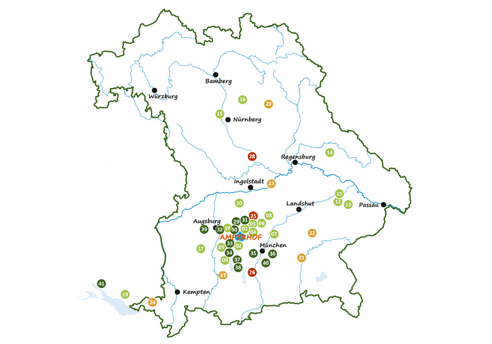 Bayernkarte mit unseren regionalen Erzeugern