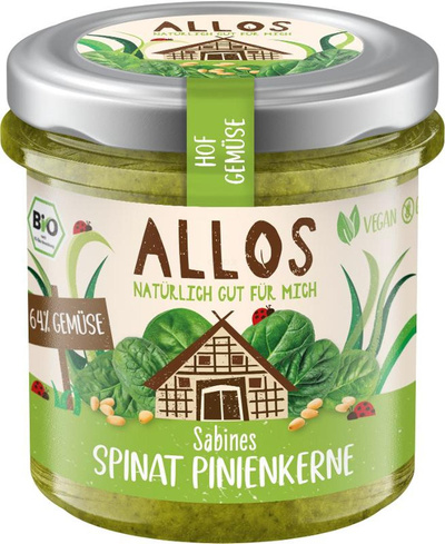 Produktfoto zu Hofgemüse Sabines Spinat Pinienkerne 135 g