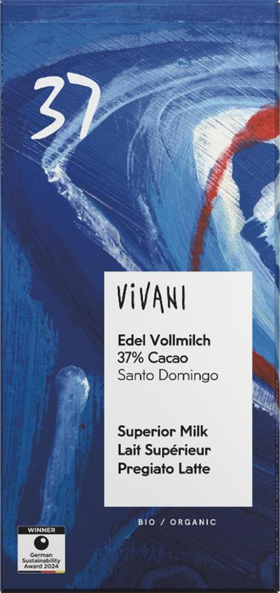 Produktfoto zu Vivani Edelvollmilch 37% 80 g