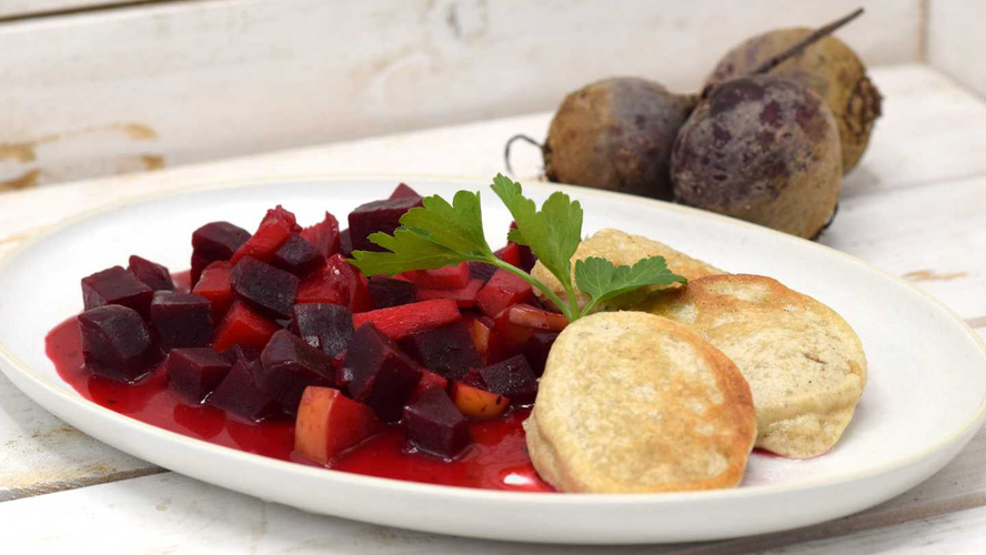 Rezeptbild für Blini mit Rote‐Bete‐Ragout