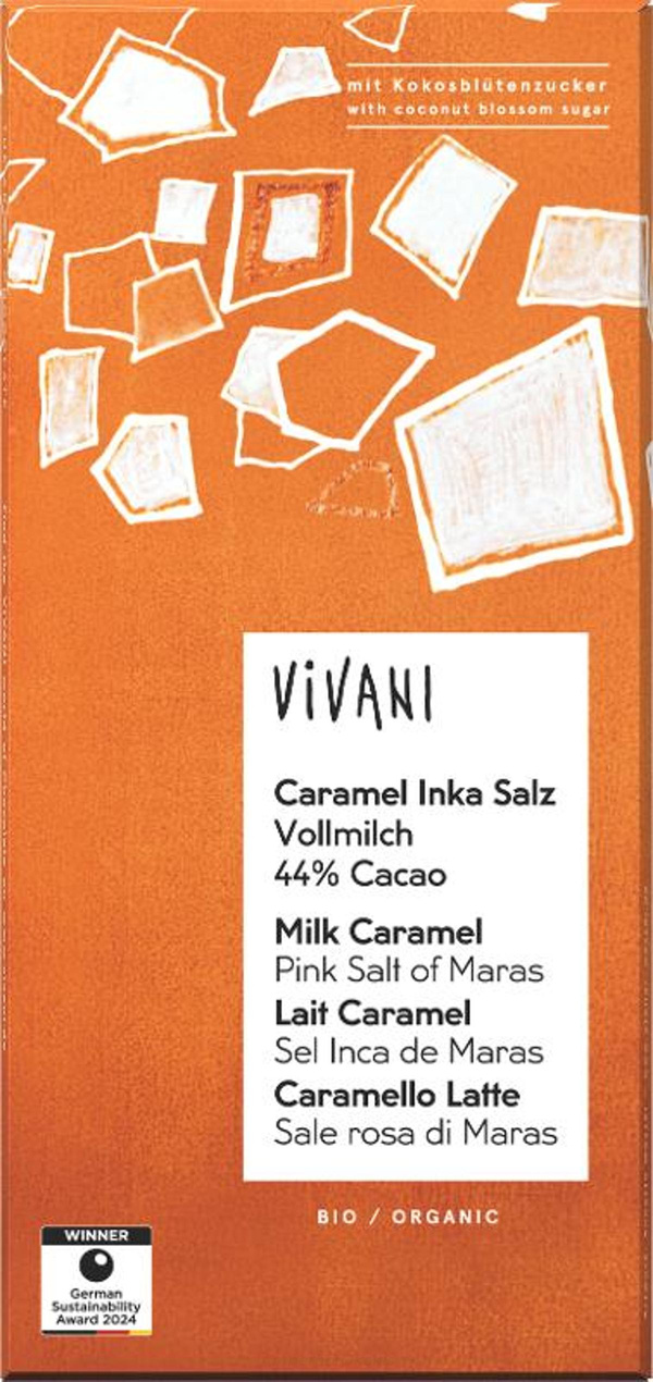 Produktfoto zu Vivani Schokolade Caramel Inka Salz 80 g