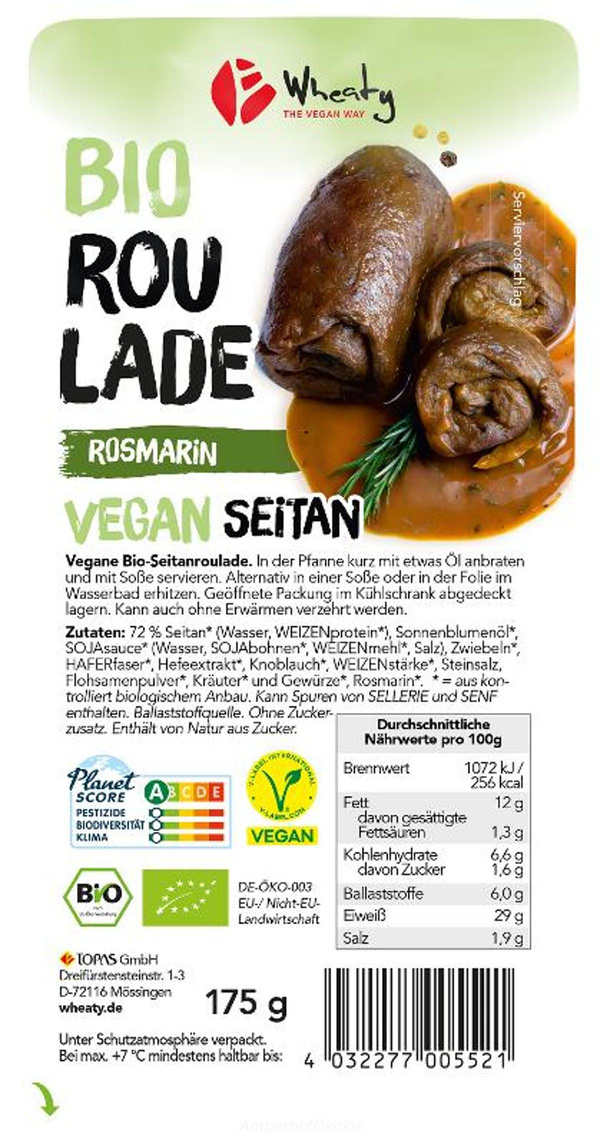 Produktfoto zu Veganbraten Rosmarin-Roulade 175g