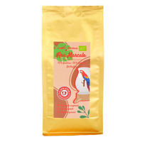 KI generiert: Hauptinhalt des Bildes ist eine Verpackung für Kaffee. Text: "Aro Marcala 70% Arabica 30% Robusta".