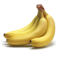KI generiert: Ein Bündel gelber Bananen auf weißem Hintergrund.