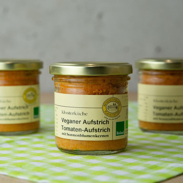 Produktfoto zu Veganer Aufstrich Tomaten mit Sonnenblumenkernen 130g Glas